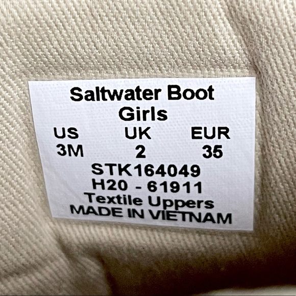 Sperry Girls Saltwater Ivory Sparkle Duck Boots NWB Size 3 - Picture 10 of 10